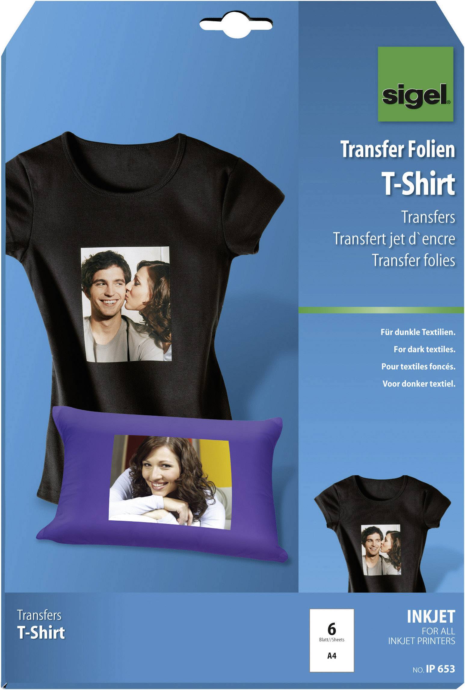 InkJet-Transfer-Folien für T-Shirts A4 für dunkle Textilien VE= 6 Blatt-0