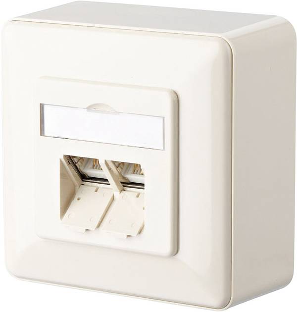 BTR Blumb. Anschlussdose KAT 6 AP E-DAT design 8/8(8) pw