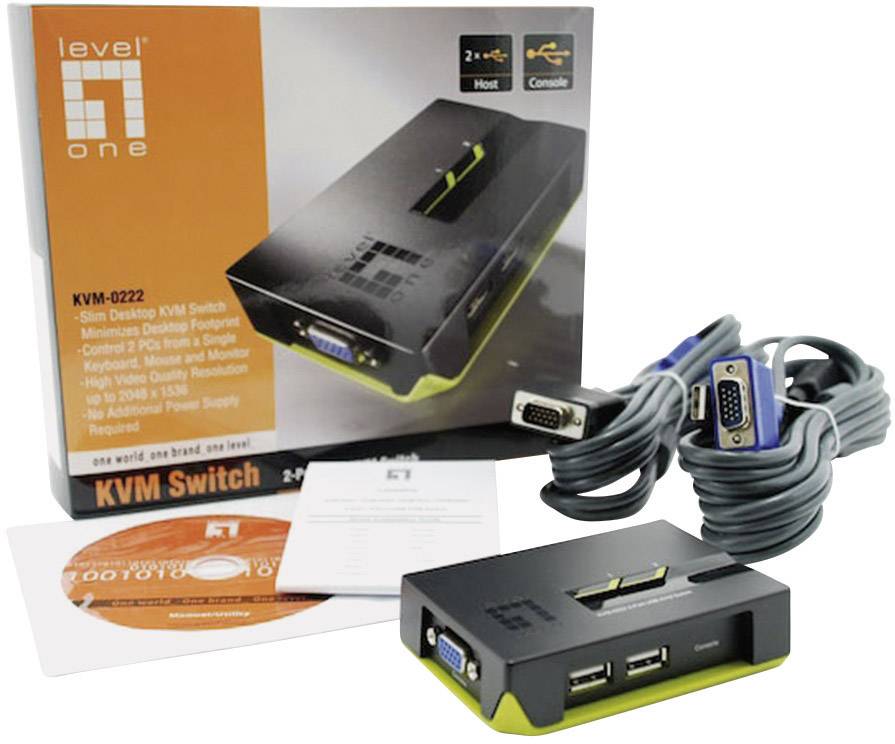 LevelOne ViewCon KVM-0222 - KVM-Switch - 2 x KVM port(s)-1