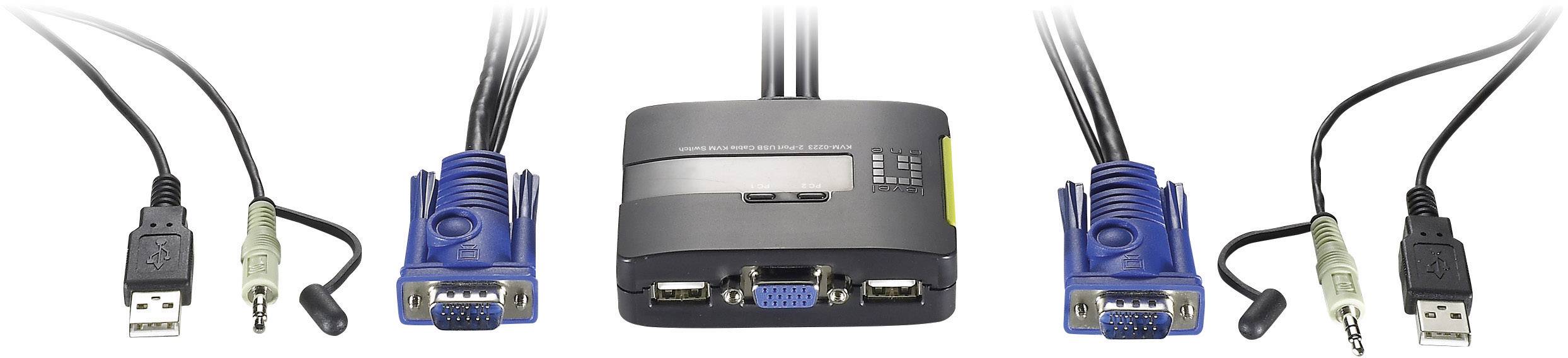 LevelOne KVM-0223 - KVM-/Audio-Switch - 2 x KVM/Audio-0