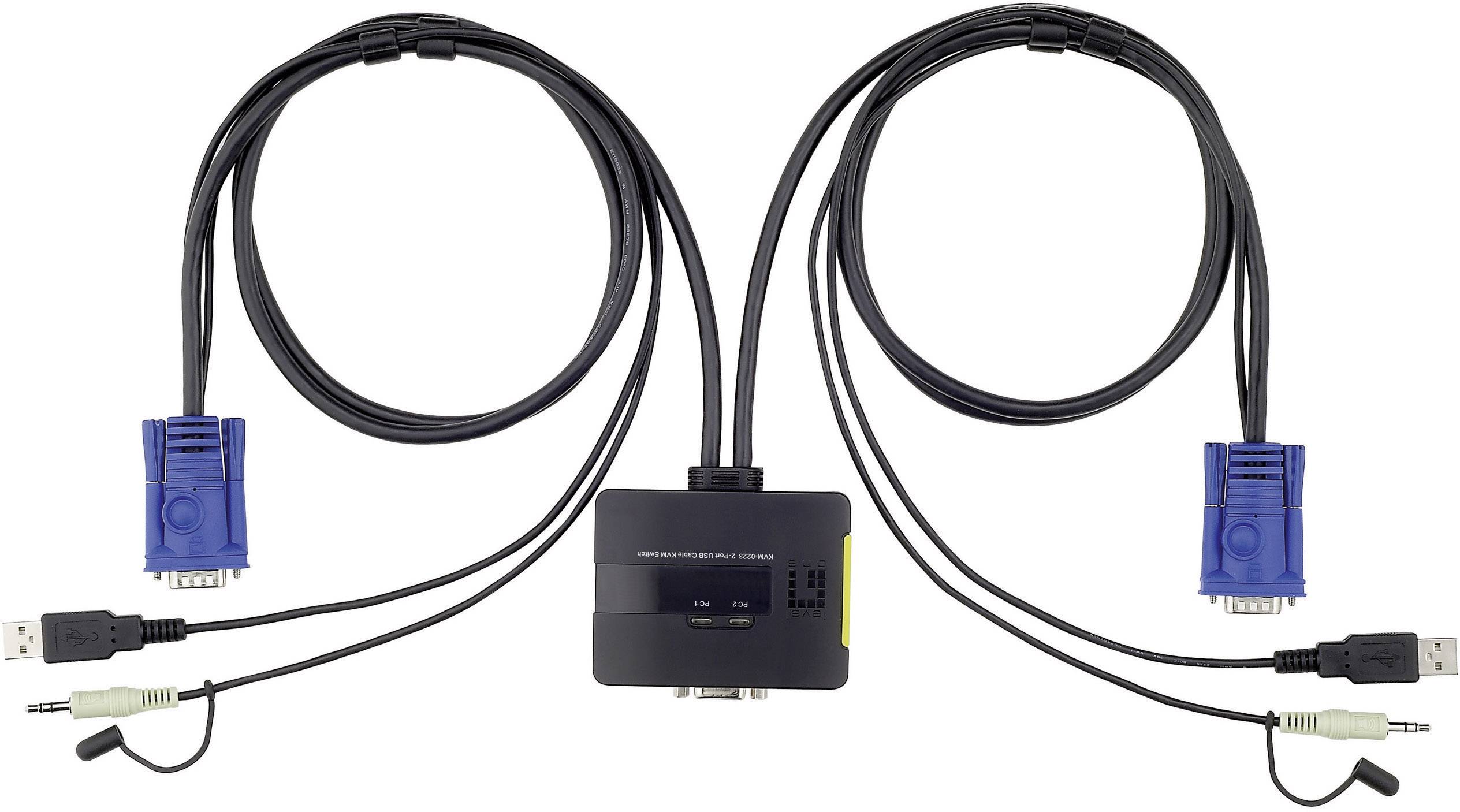 LevelOne KVM-0223 - KVM-/Audio-Switch - 2 x KVM/Audio-7