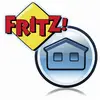 Das Bild zeigt das Logo von 'FRITZ!' mit einem gelben Diamant und einem blauen Haus-Symbol darunter.