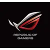 Logo von 'Republic of Gamers': stilisiertes, abstraktes Auge in Rot und Silber auf schwarzem Hintergrund.