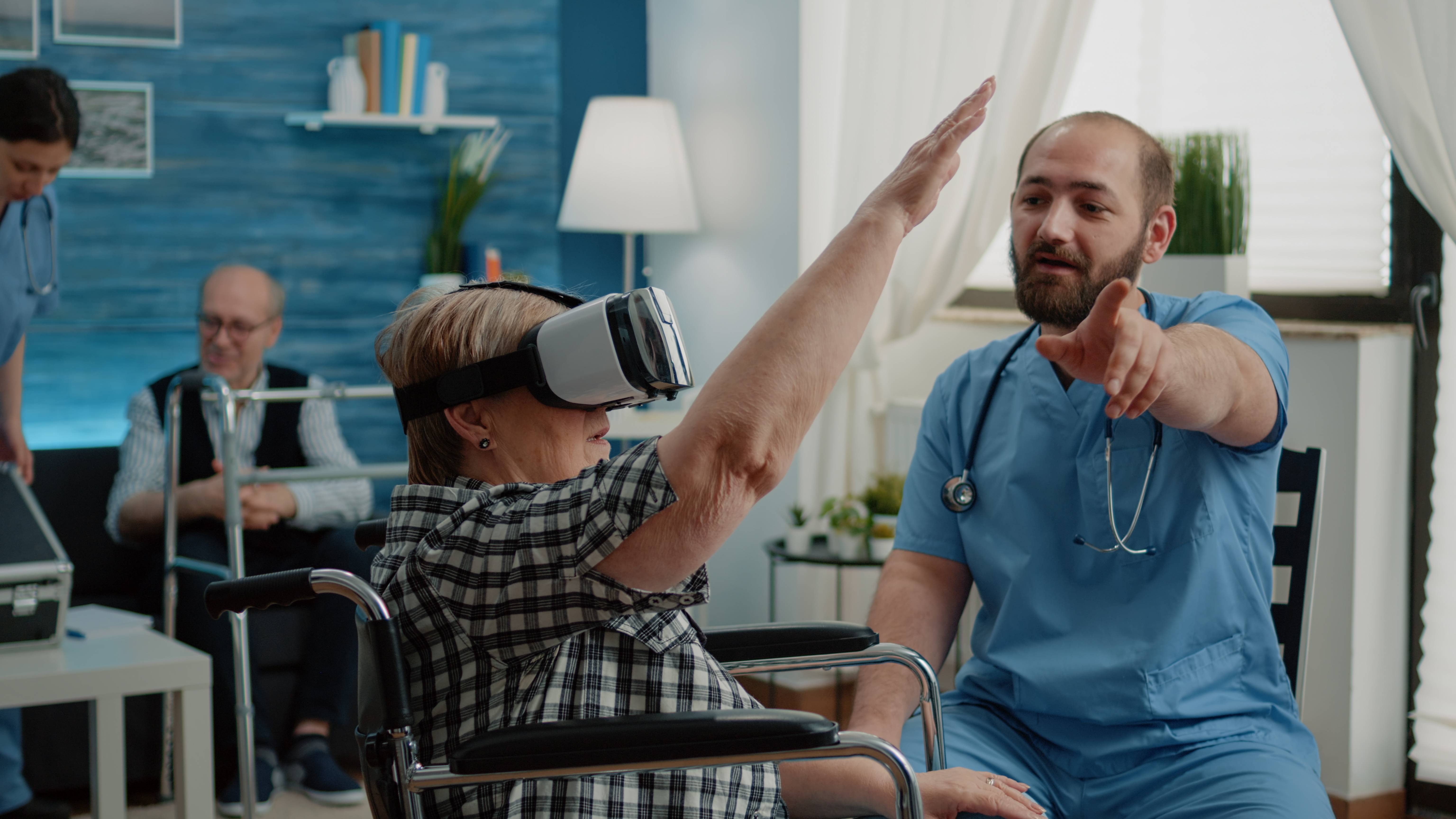 VR kann in der Physiotherapie sowie beim Bewegungstraining eingesetzt werden.