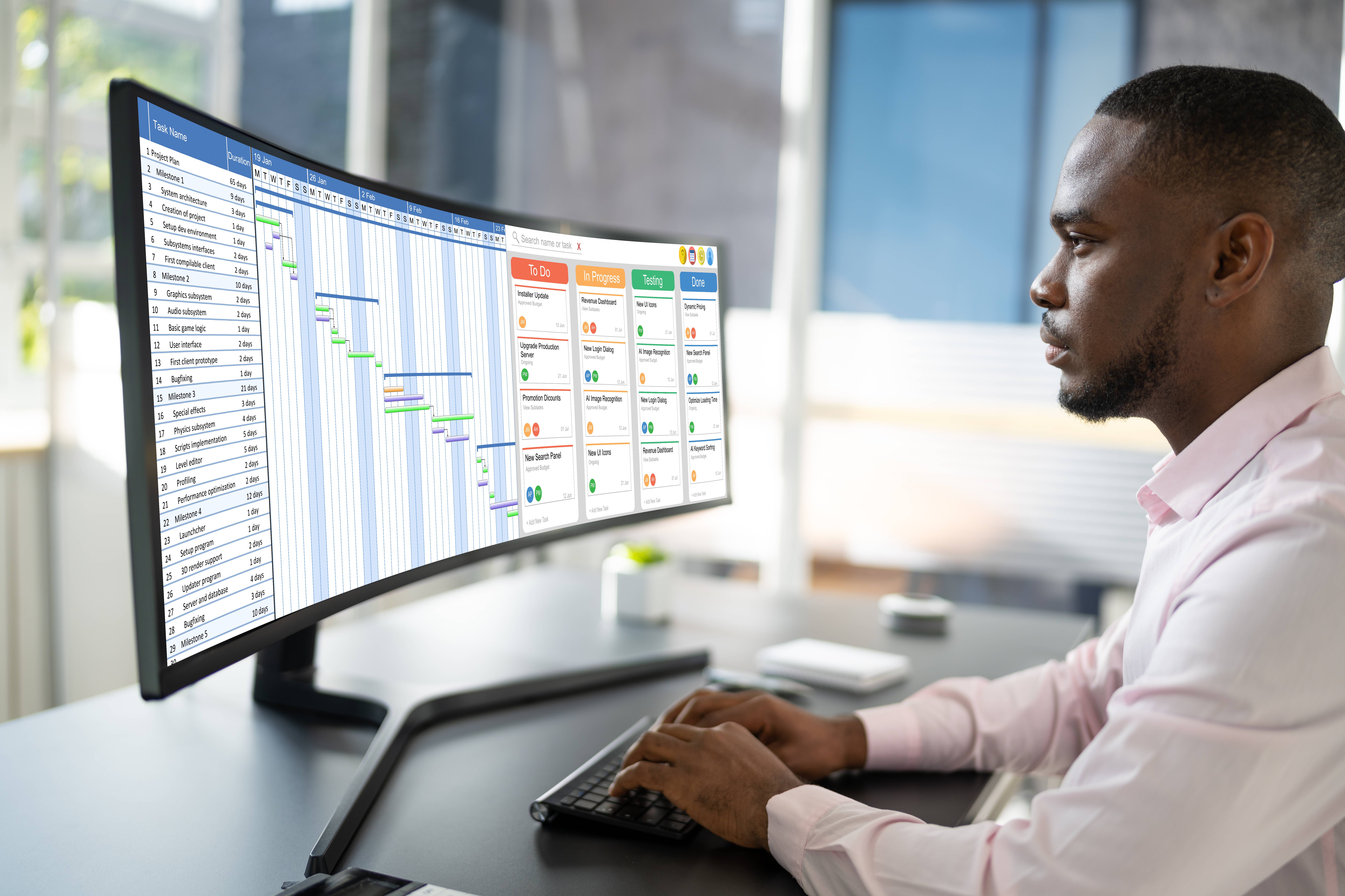 Große Monitorfüße benötigen viel Platz am Schreibtisch