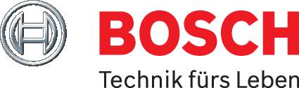 Bosch-Logo mit dem Slogan 'Technik fürs Leben'.