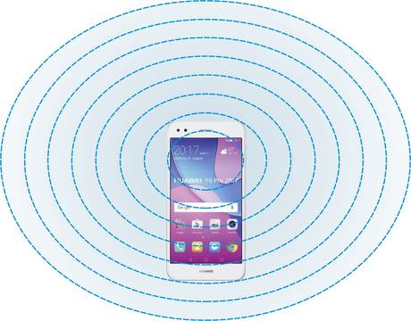 Schematische Darstellung von Bluetooth-Funkwellen