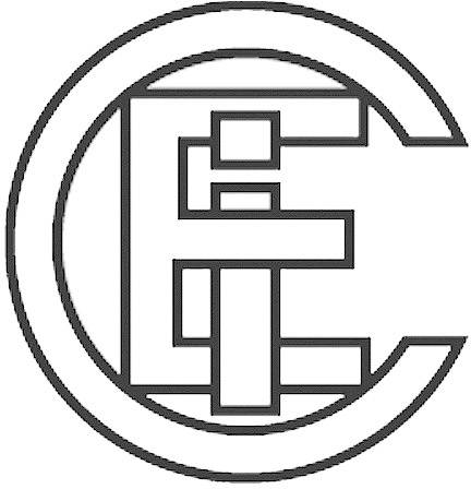 Logo eines kreisförmigen Emblems mit überlappenden Buchstaben 'E' und 'C' in der Mitte.