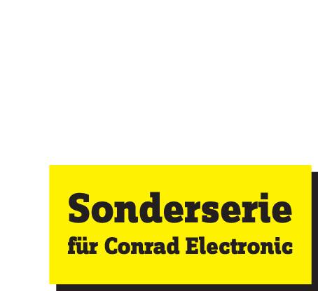 "Sonderserie für Conrad Electronic" auf blauem Hintergrund.