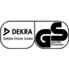 'DEKRA EXAM GmbH' und 'GS geprüfte Sicherheit'-Logo, symbolisieren geprüfte Sicherheit und Qualität von DEKRA.