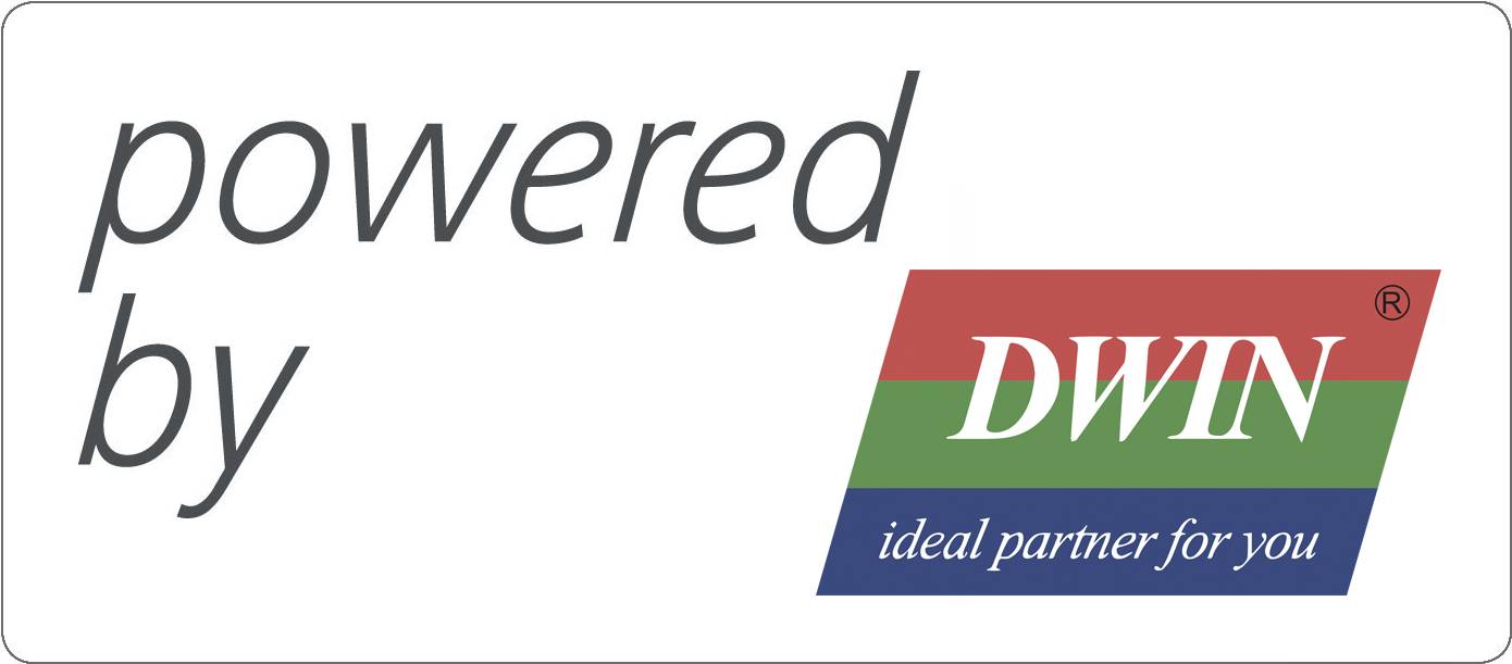 'Powered by DWIN' Logo, darunter Slogan 'ideal partner for you'. Zeigt Partnerschaft und Technologie-Unterstützung.