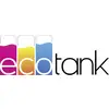 'ecotank' Logo mit farbigen Tintenbehältern in Magenta, Gelb und Blau.