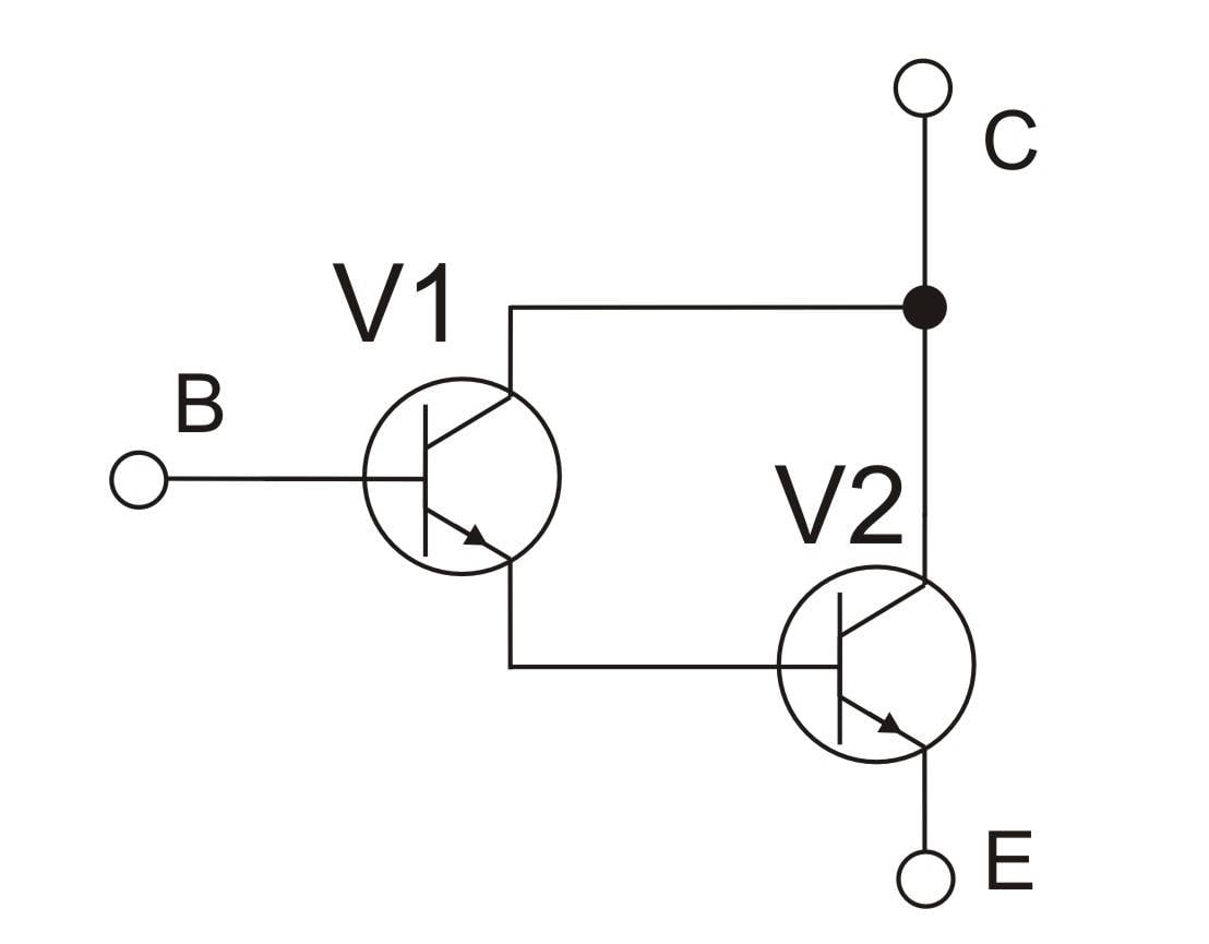 Ersatzschaltbild eines Darlington-Transistors