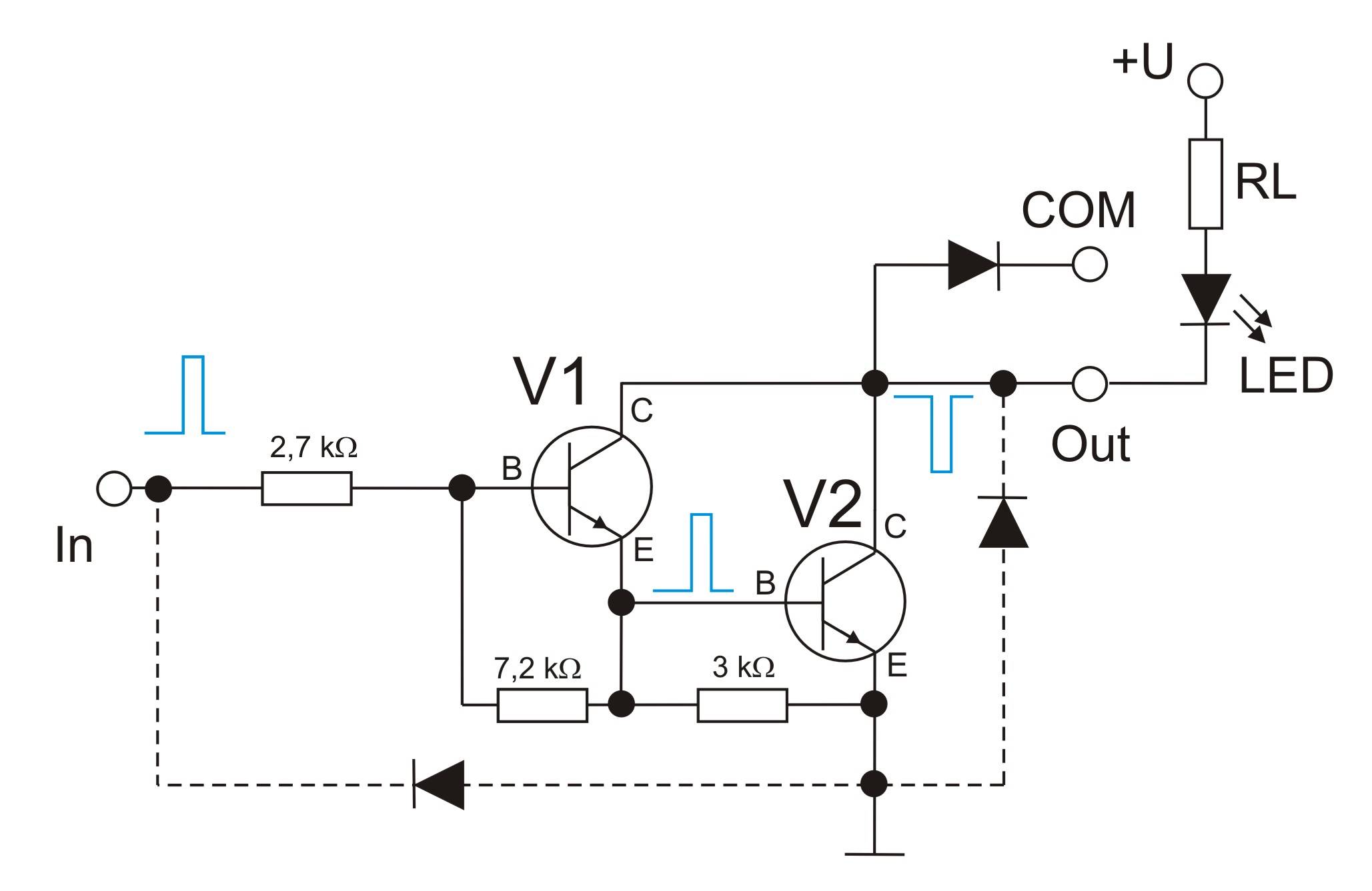 Prinzipschaltbild Darlington-Transistor