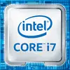'Intel Core i7'-Logo auf silbernem Hintergrund mit blauem Rand. Im Hintergrund stilisierte Schaltkreise.