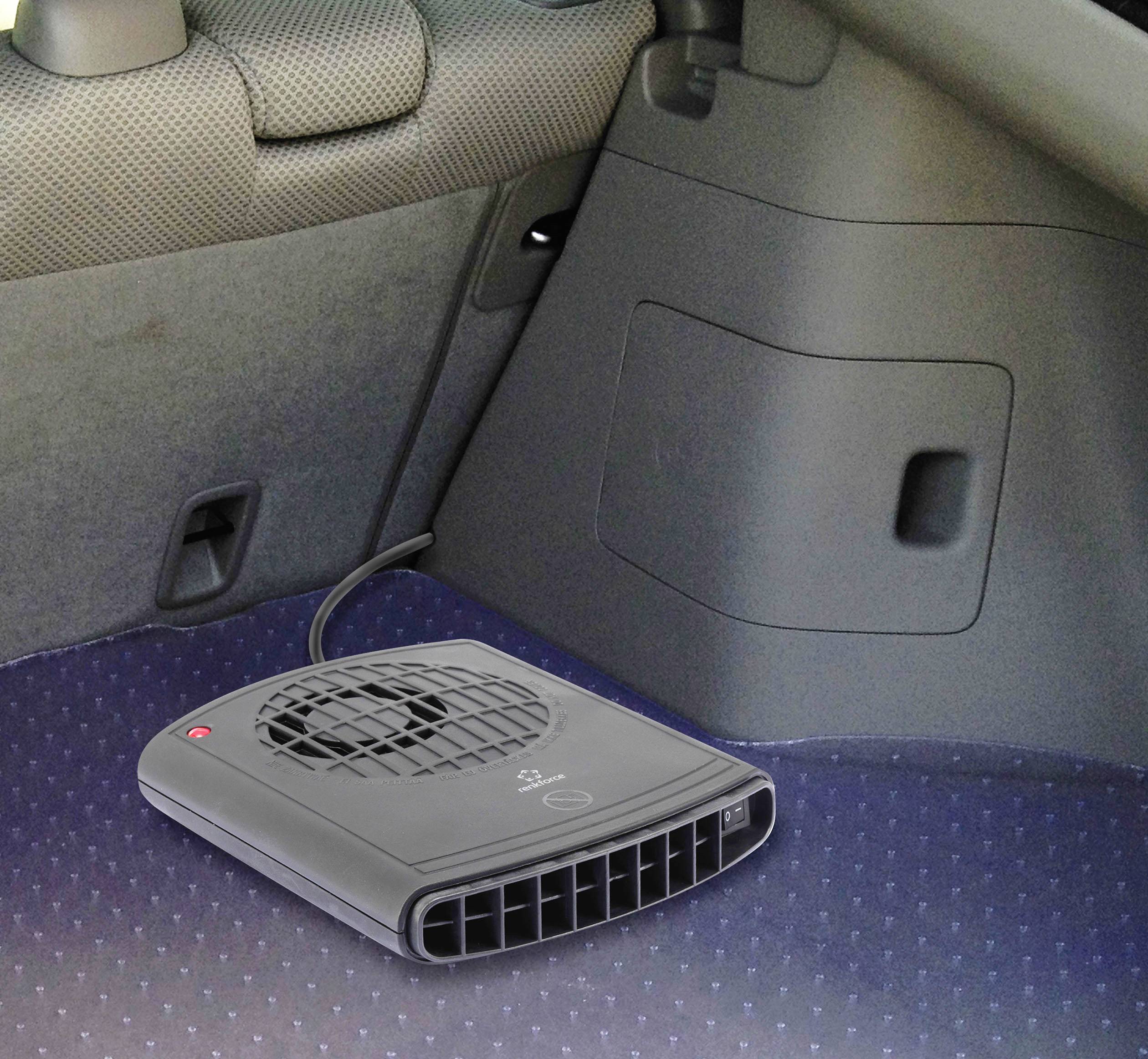 Das Bild zeigt einen Auto Heizlüfter bei der Anwendung im Fahrzeuginnenraum.