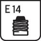 'Schaltsymbol: E14' zeigt ein Lampensockel-Gewinde.