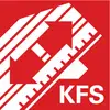 'KFS'-Logo in Rot: Zwei weiße Zahnradformen ineinander verschränkt darunter die Buchstaben 'KFS' in Weiß.