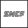 SNCF-Logo auf schwarzem Hintergrund.