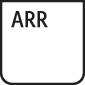 Rechteckiges Symbol mit abgerundeten Ecken. Oben steht 'ARR' in Großbuchstaben.