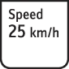'Schild: Geschwindigkeit 25 km/h'