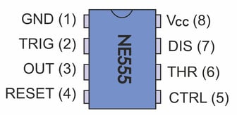 NE555 im 8poligen DIP-Gehäuse