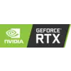 'NVIDIA GeForce RTX'-Logo auf lila und grauem Hintergrund.
