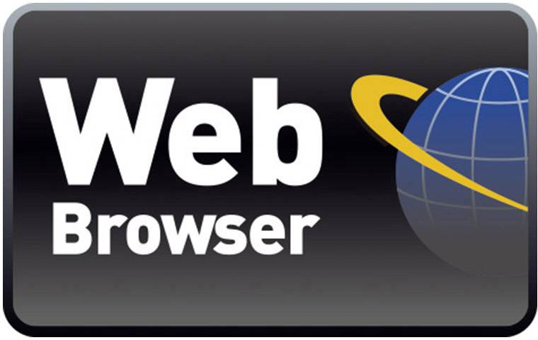 'Web Browser'-Logo mit stilisiertem Globus daneben.