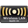 Ein Symbol mit Funkwellen und dem Text 'Wireless LAN built-in', das anzeigt, dass ein Gerät über integriertes WLAN verfügt.
