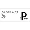 'Powered by parts PTT' in schwarzer Schrift auf weißem Hintergrund.