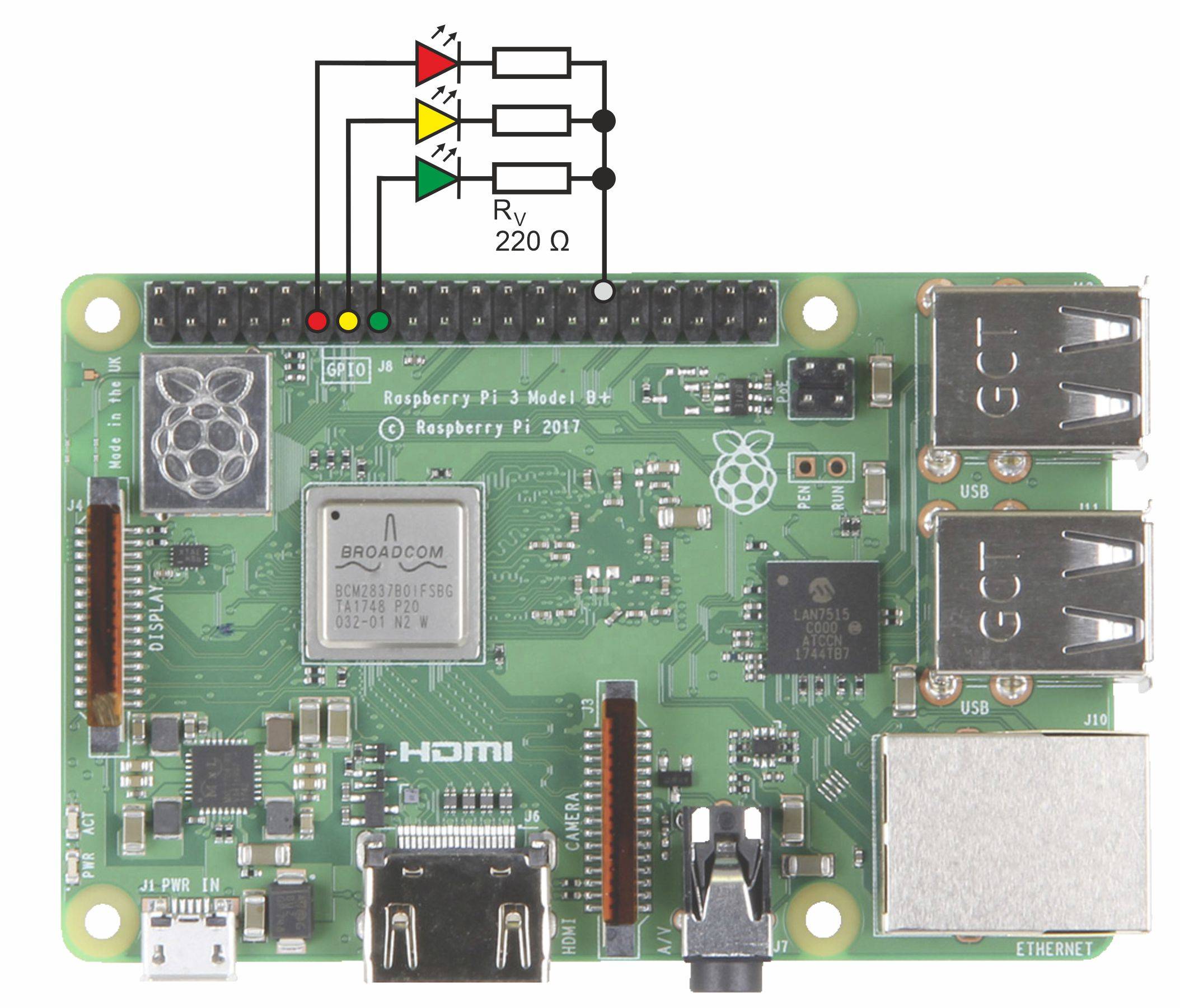 Raspberry LED-Anschluss für Ampelsteuerung
