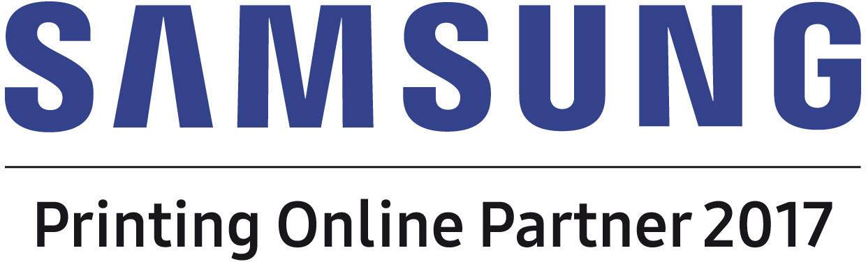 'Logo von Samsung mit Text: Printing Online Partner 2017.'