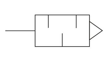 Schaltzeichen Druckluft-Schalldämpfer