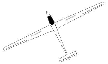 Umriss eines Segelflugmodells