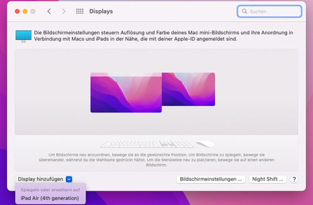 Display Einstellungen Mac