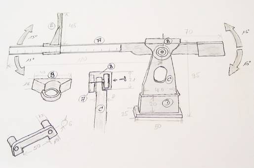 Skizze einer Schwerpunktwaage