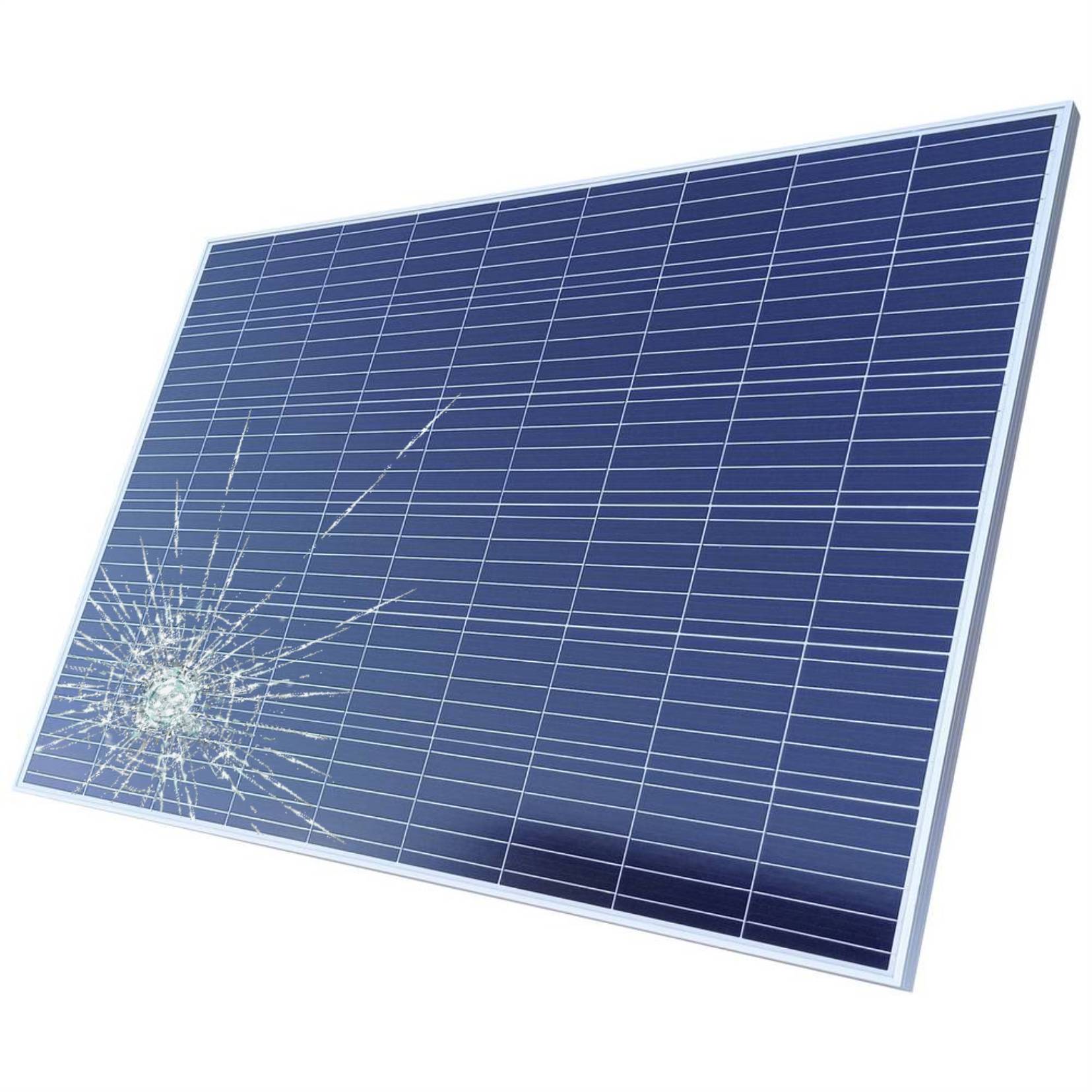 Solarmodul mit Glasbruch