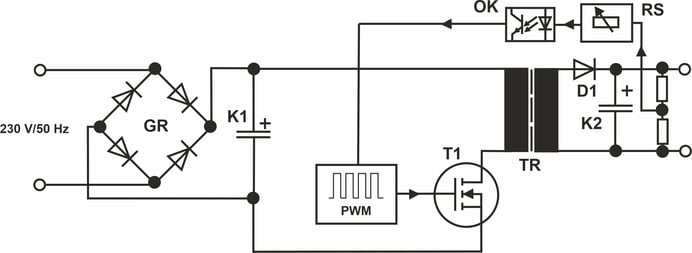 Sperrwandler-Netzteil