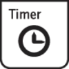 'TIMER'-Symbol mit Uhren-Icon, zeigt Timer- oder Zeitmessfunktion an.