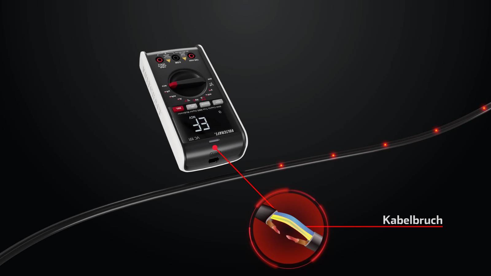 Dank NCV Kabelbrüche schnell auffinden.
