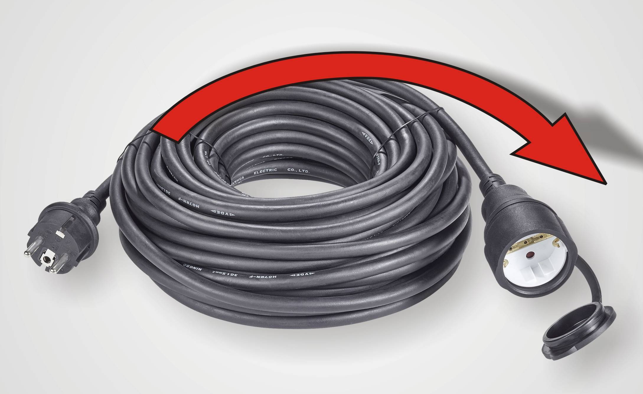 Opgerolde verlengkabel