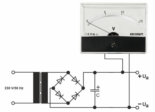 Analog Voltmeter 0-15V DC zum Einbau Messinstrument