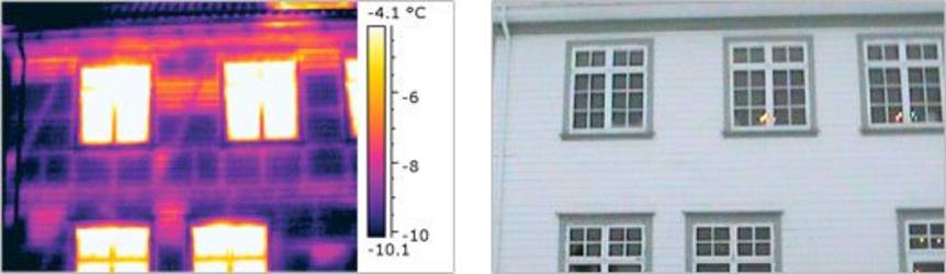 Wärmebildkamera lokalisiert schlechte Wärmedämmung