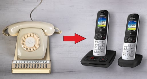 Aus dem Wählscheibentelefon wurde ein Schnurlostelefon mit DECT