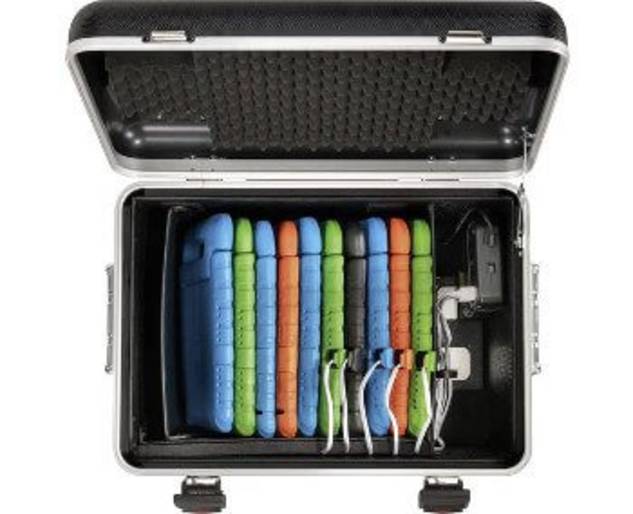 Mobiler Koffer als Lade- & Management-System für Tablets. Sicheres Transportieren und Laden von Geräten.