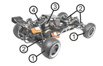 RSTJ-Sjef Voiture télécommandée à essence 1/5, moteur à essence 36