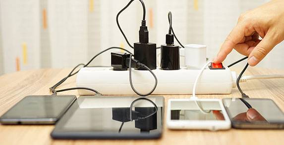 Steckdosenleiste im Einsatz