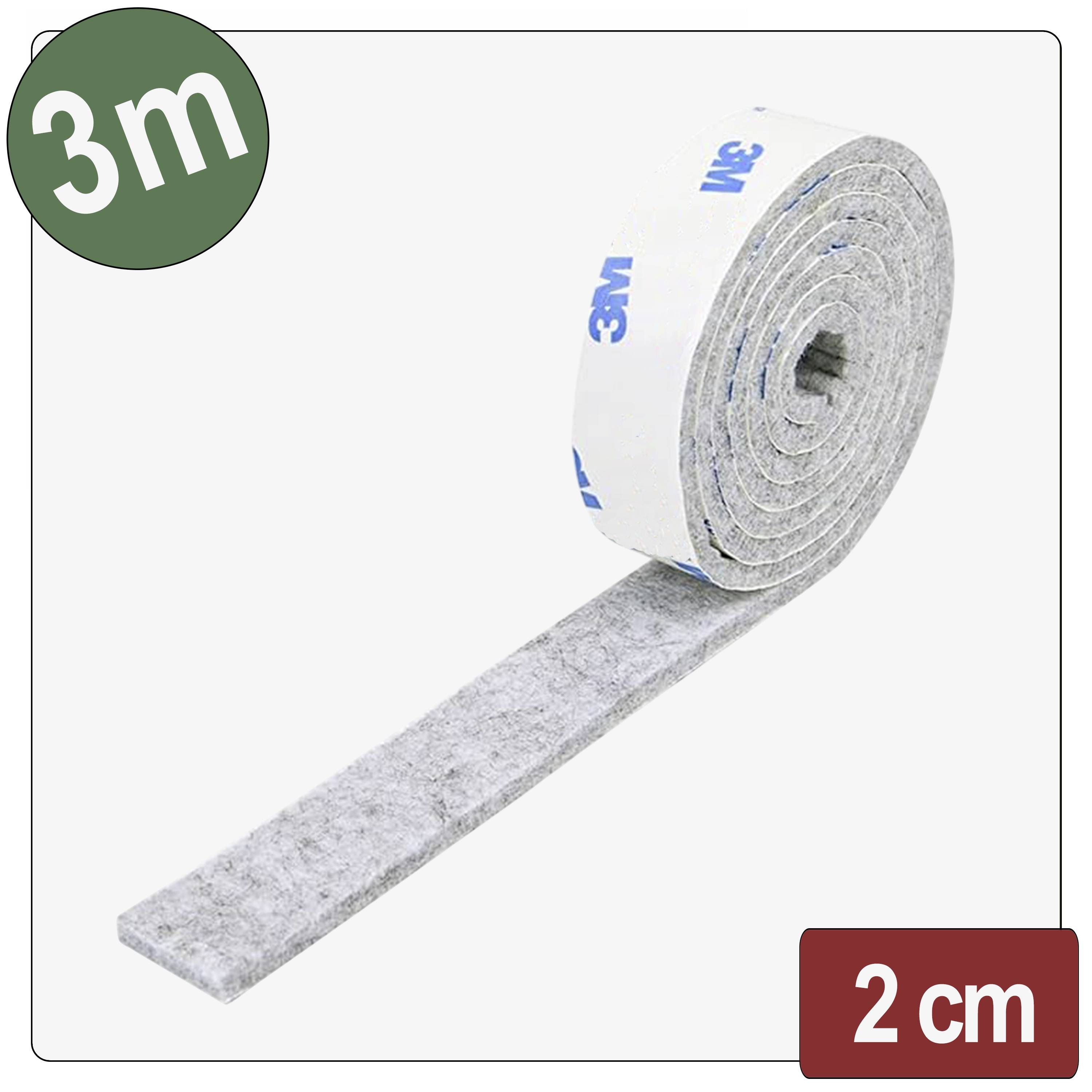 Quadrios 26SA120 Viltglijders Zelfklevend, Rond Grijs (l x b x h) 3000 x 20 x 4 mm 3 m
