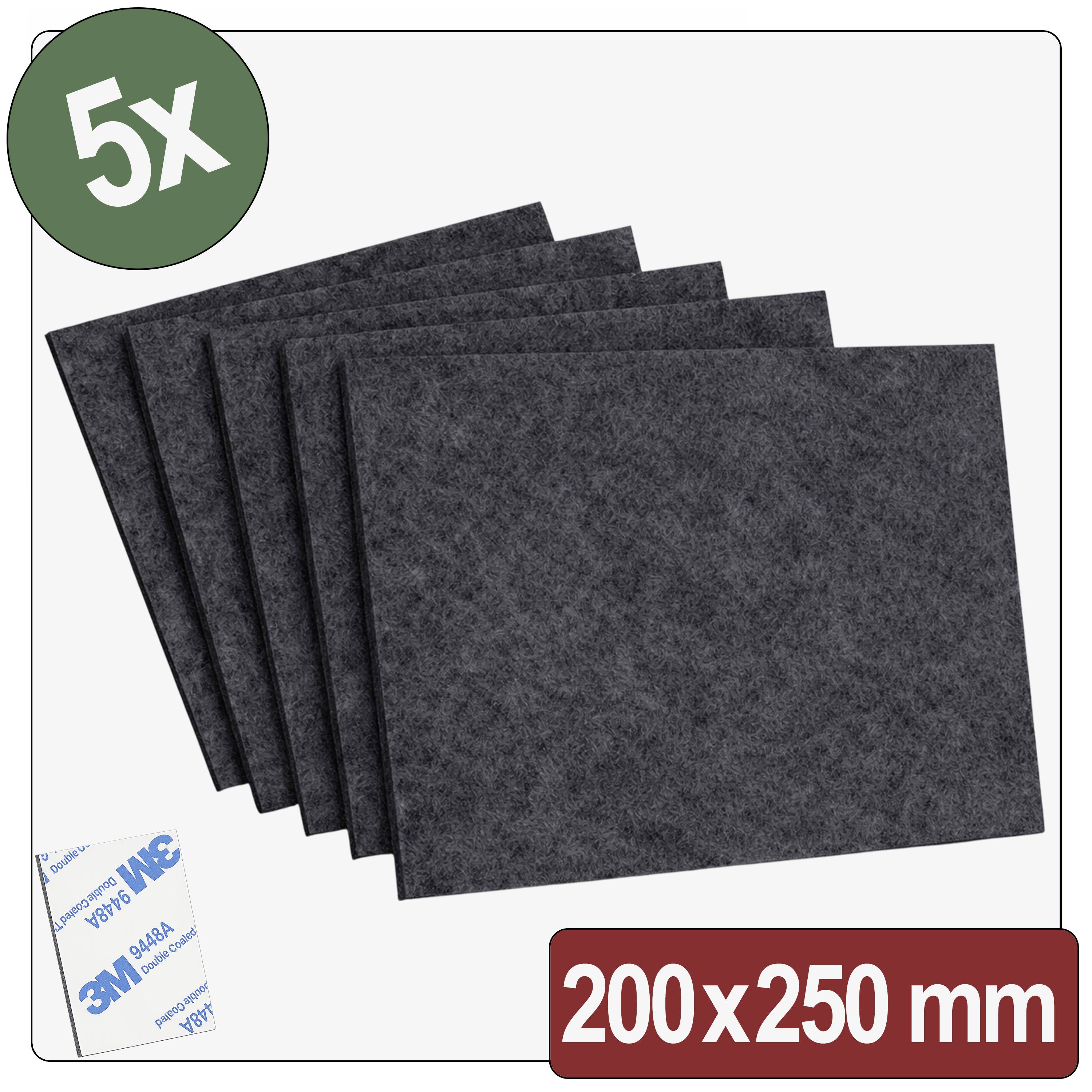 Quadrios 26SA140 Viltglijders Zelfklevend, Rond Zwart (l x b x h) 200 x 250 x 4 mm 5 stuk(s)