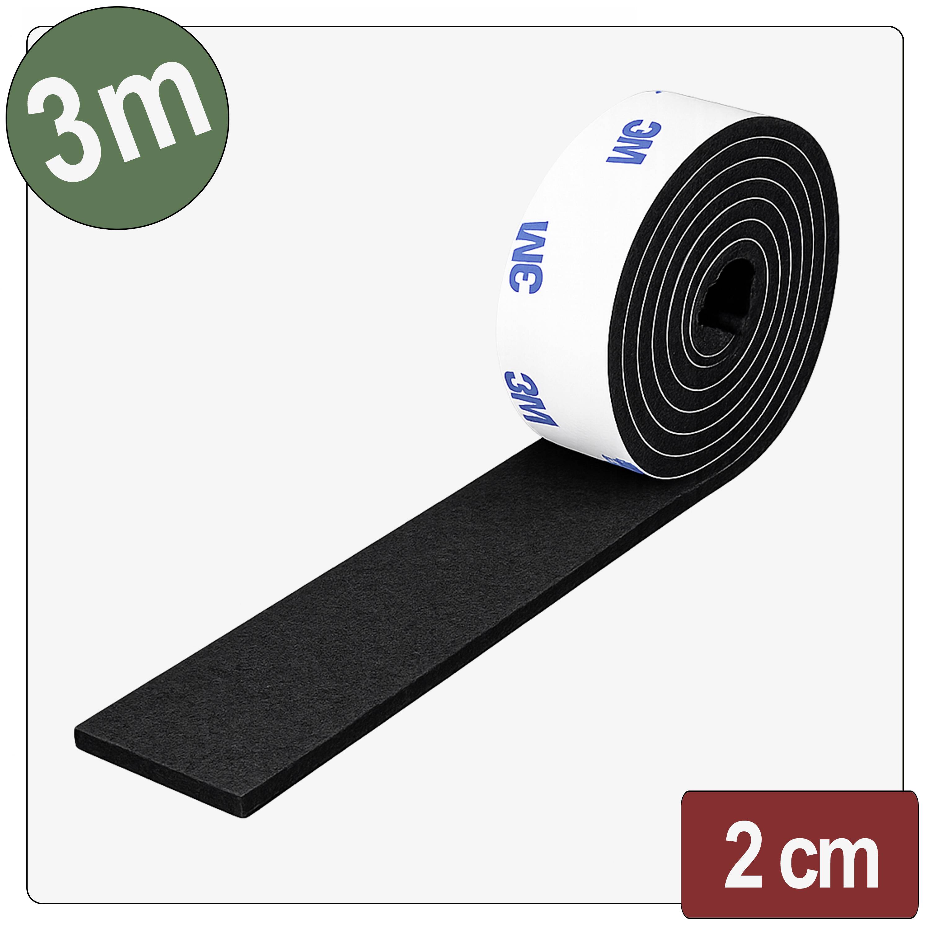 Quadrios 26SA143 Viltglijders Zelfklevend, Rond Zwart (l x b x h) 3000 x 20 x 4 mm 3 m